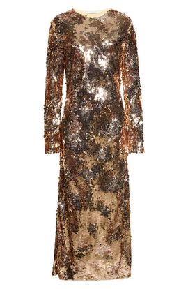 Rabanne Rabanne Long Sleeve Sequin Evening Dress