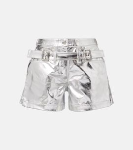 Rabanne Rabanne Metallic cotton high-rise shorts