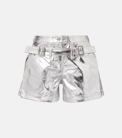 Rabanne Rabanne Metallic cotton high-rise shorts