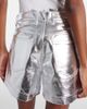 Rabanne Rabanne Metallic cotton high-rise shorts - 5