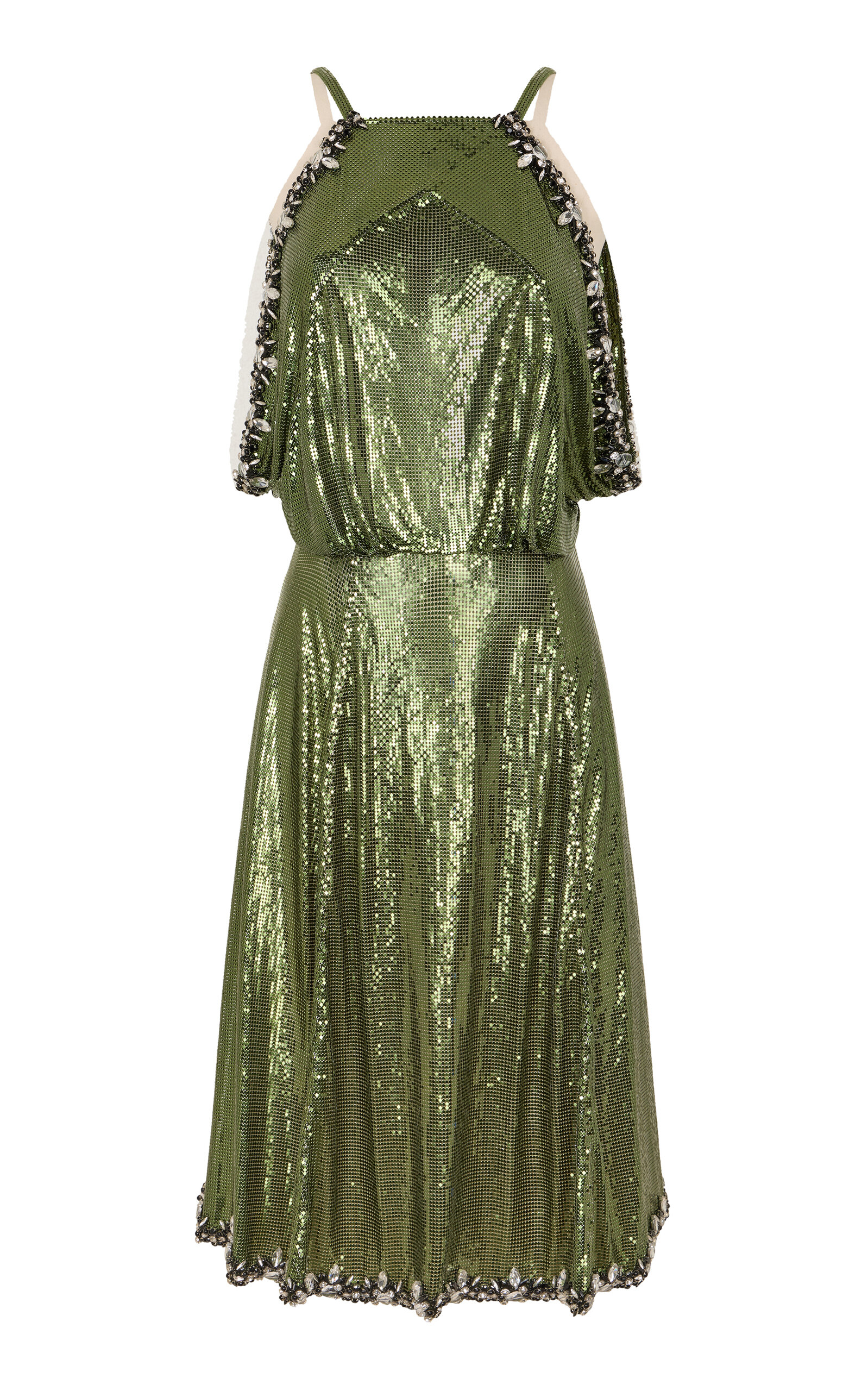 Rabanne Rabanne Metallic Halterneck Midi Dress
