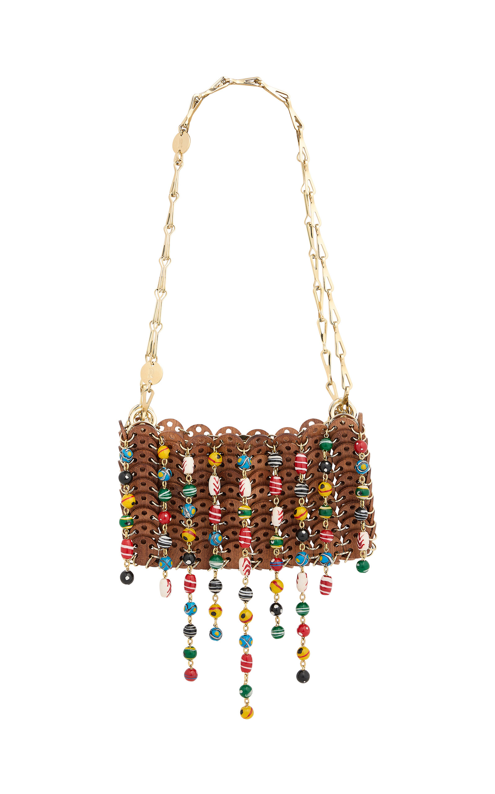 Rabanne Rabanne Mini 1969 Fringed Wooden Chainmail Bag