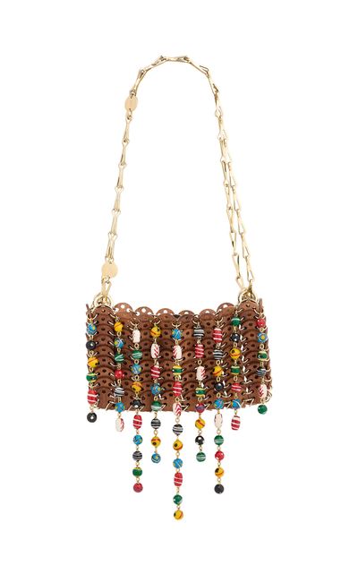 Rabanne Rabanne Mini 1969 Fringed Wooden Chainmail Bag