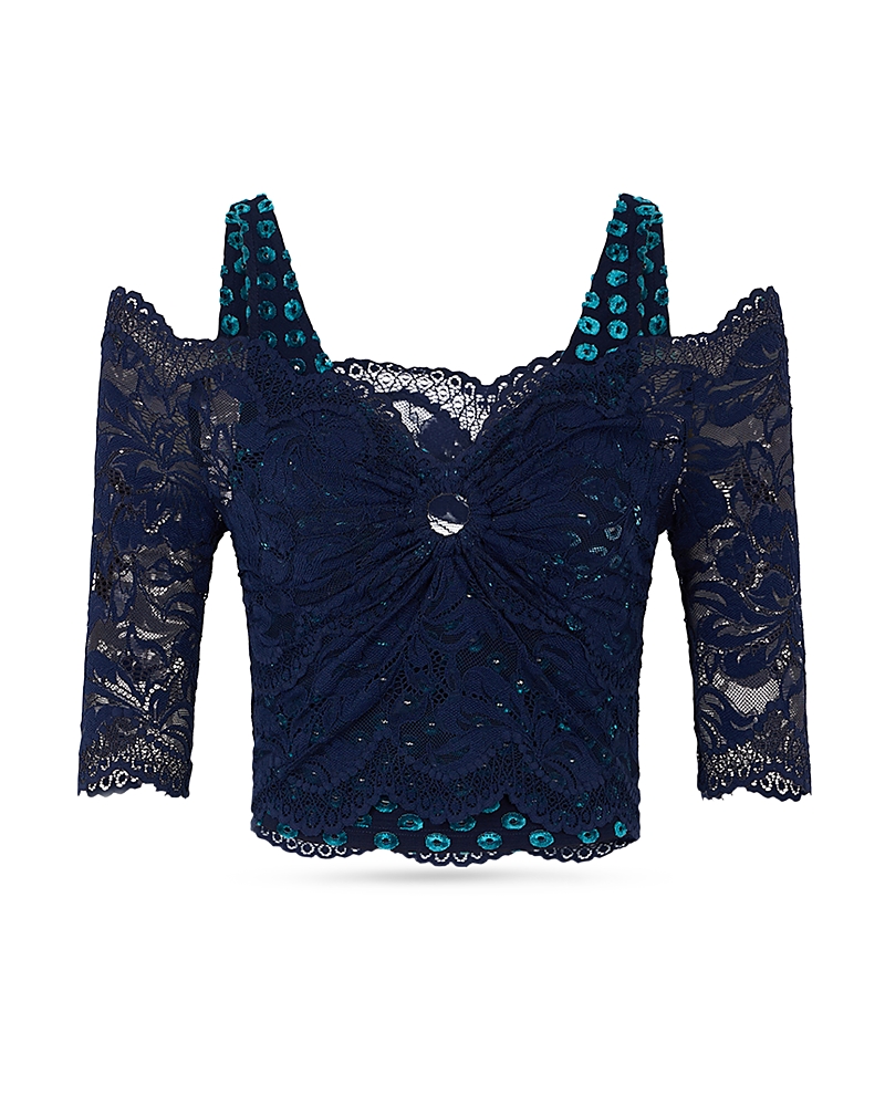 Rabanne Rabanne Off Shoulder Mixed Media Top