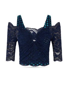Rabanne Rabanne Off Shoulder Mixed Media Top