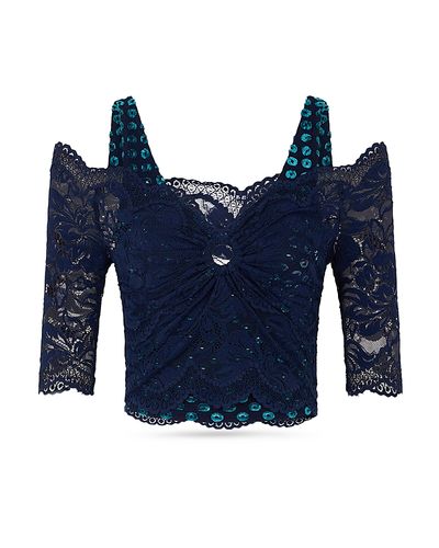 Rabanne Rabanne Off Shoulder Mixed Media Top
