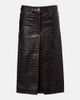 Rabanne Rabanne Pleated croc-effect leather midi skirt - 1