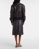 Rabanne Rabanne Pleated croc-effect leather midi skirt - 3