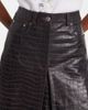 Rabanne Rabanne Pleated croc-effect leather midi skirt - 4
