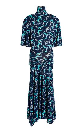 Rabanne Rabanne Printed Ruched Midi Dress