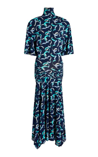 Rabanne Rabanne Printed Ruched Midi Dress
