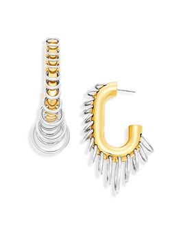 Rabanne Rabanne Punk Xl Link Two Tone Hoop Earrings