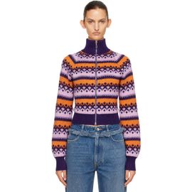 Rabanne Rabanne Purple & Orange Vintage Jacquard Wool Sweater