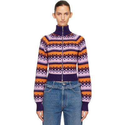 Rabanne Rabanne Purple & Orange Vintage Jacquard Wool Sweater