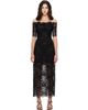 Rabanne Rabanne Purple Layered Lace Midi Dress - 1