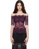 Rabanne Rabanne Purple Short-Sleeve Layered Lace Top - 1