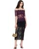 Rabanne Rabanne Purple Short-Sleeve Layered Lace Top - 4