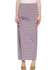 Rabanne Rabanne Purple Striped Viscose Jersey Piercing Maxi Skirt - 1