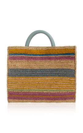 Rabanne Rabanne Raphia Striped Large Tote Bag