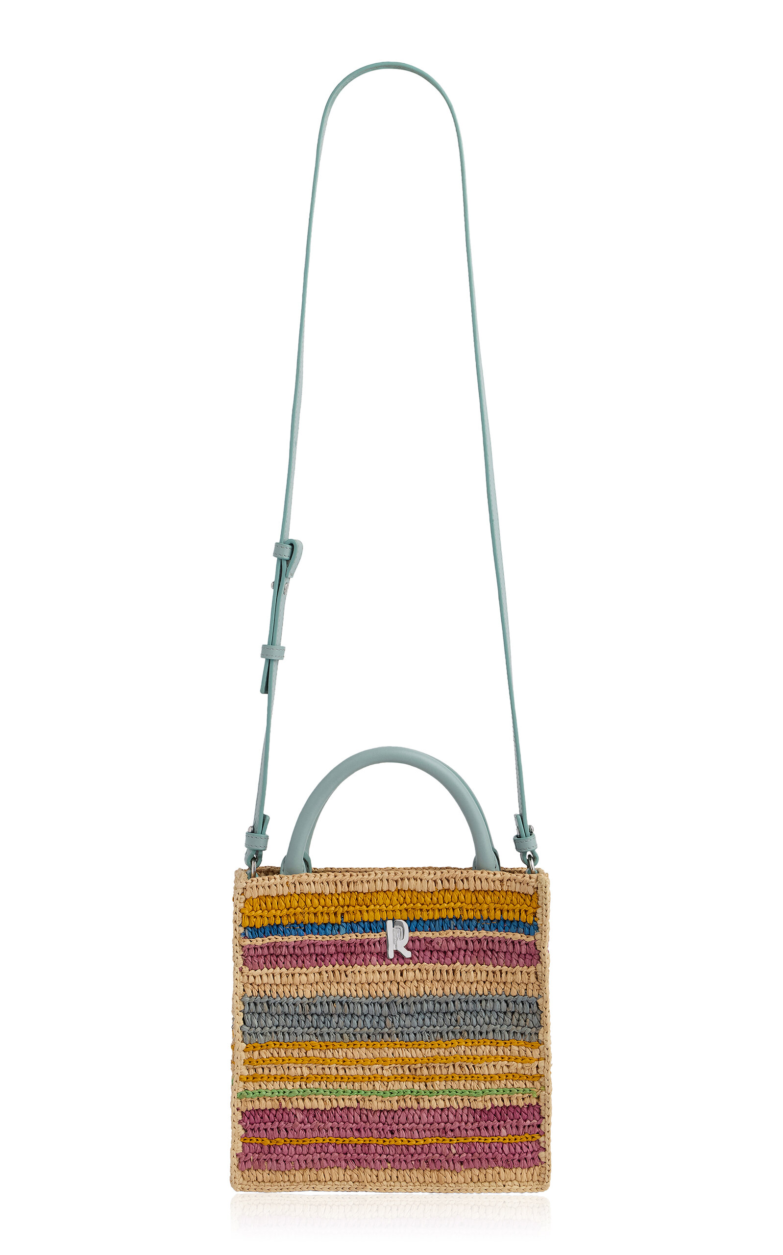 Rabanne Rabanne Raphia Striped Mini Tote Bag