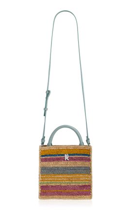 Rabanne Rabanne Raphia Striped Mini Tote Bag