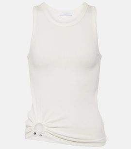 Rabanne Rabanne Ring-detail cotton-blend jersey tank top