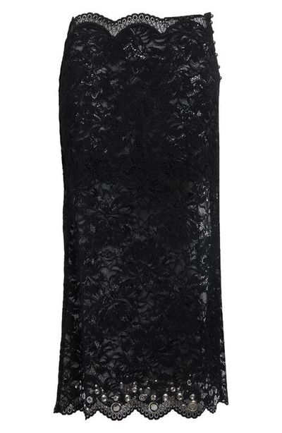 Rabanne Rabanne Sheer Lace Midi Skirt