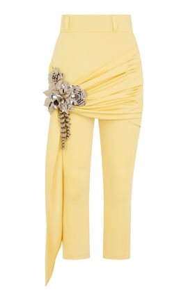 Rabanne Rabanne SkirtDetailed SkinnyLeg Pants Yellow FR 40