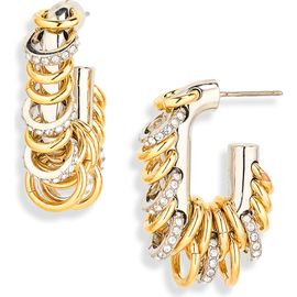 Rabanne Rabanne Small Punk XL Link Pierced Mixed Metal Open Oval Hoop Earrings