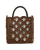 rabanne rabanne Small Raffia Tote Bag With Signature 1969 Discs Brown/Silver One - 1