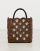 rabanne rabanne Small Raffia Tote Bag With Signature 1969 Discs Brown/Silver One - 2