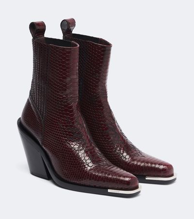 Rabanne Rabanne Snake-effect leather cowboy boots