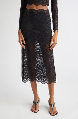 Rabanne Rabanne Stretch Lace Midi Skirt