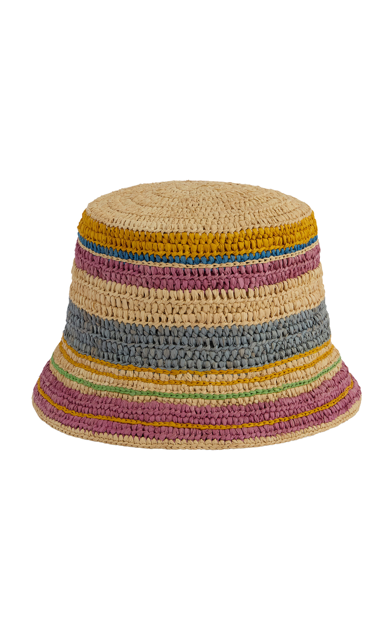 Rabanne Rabanne Striped Raffia Bob Hat