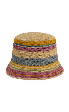 Rabanne Rabanne Striped Raffia Bob Hat