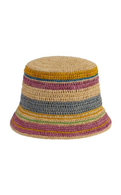 Rabanne Rabanne Striped Raffia Bob Hat