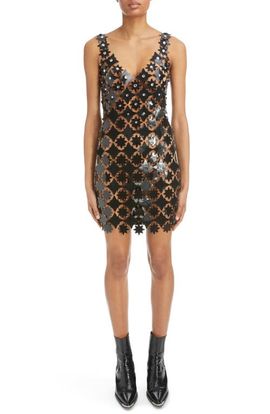 Rabanne Rabanne Stud Detail Spangle Dress