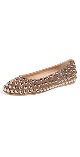 rabanne rabanne Studded Ballerina Flats BEURRE