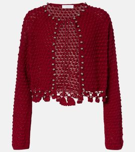 Rabanne Rabanne Studded crochet cotton cardigan
