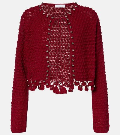 Rabanne Rabanne Studded crochet cotton cardigan