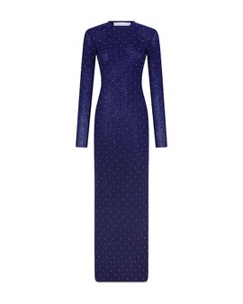 Rabanne Rabanne Studded Long Sleeve Maxi Dress