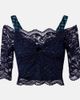 Rabanne Rabanne Trompe l'Åil lace and velvet crop top - 1