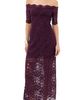 rabanne rabanne Twisted Stretch Lace Dress Magenta Purple - 1