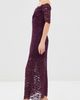 rabanne rabanne Twisted Stretch Lace Dress Magenta Purple - 4