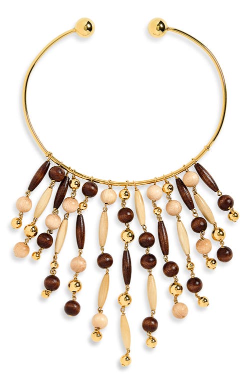 Rabanne Rabanne Wooden Beaded Collar Necklace