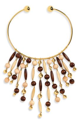 Rabanne Rabanne Wooden Beaded Collar Necklace