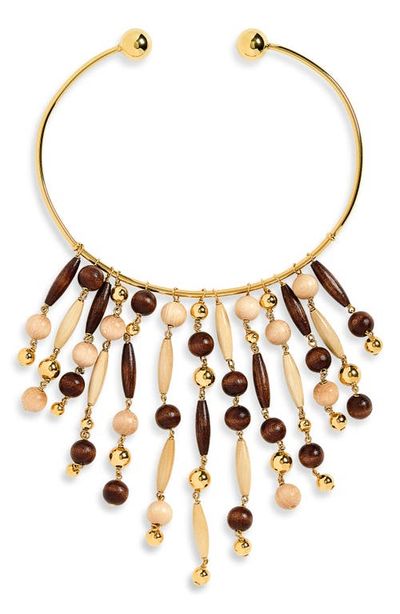 Rabanne Rabanne Wooden Beaded Collar Necklace
