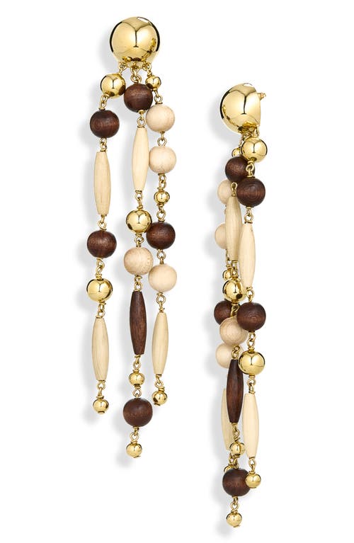 Rabanne Rabanne Wooden Beaded Drop Earrings
