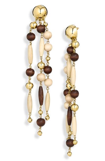 Rabanne Rabanne Wooden Beaded Drop Earrings