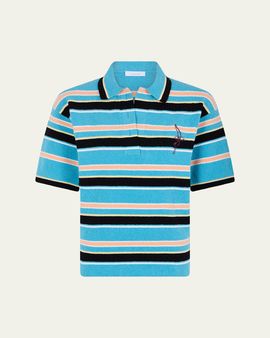 Rabanne Stripe Towelling Polo Shirt